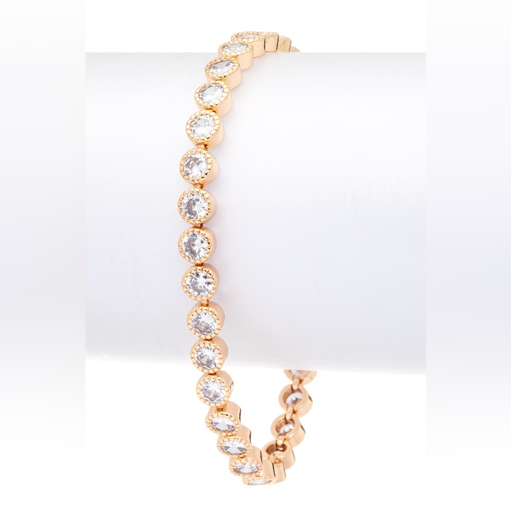 18K Gold Plated Cubic Zirconia Tennis Bracelet